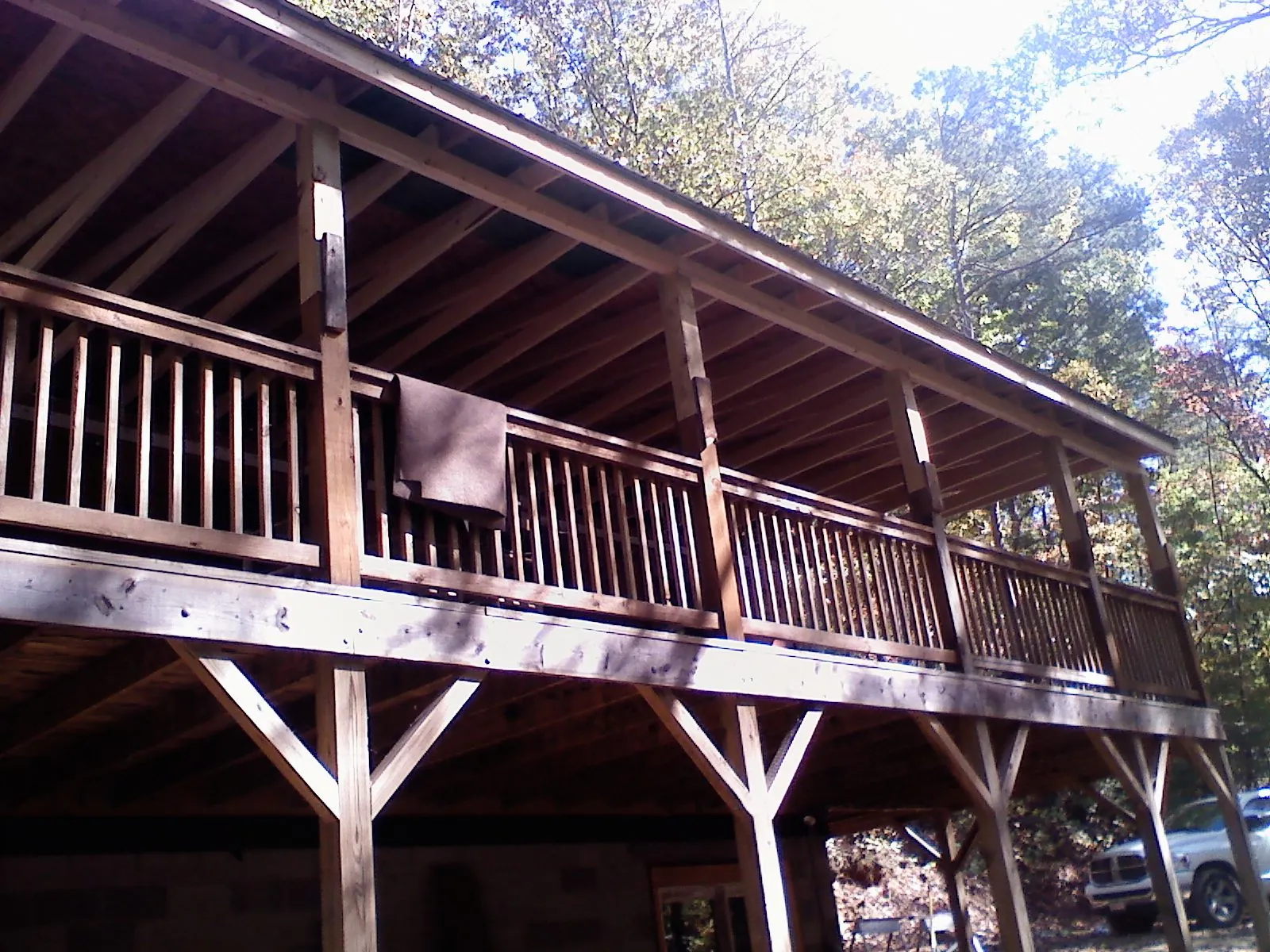 Timber framing under a new elevated porch and deck — Roof Leak Repair in Pearl City by Roofing Brothers